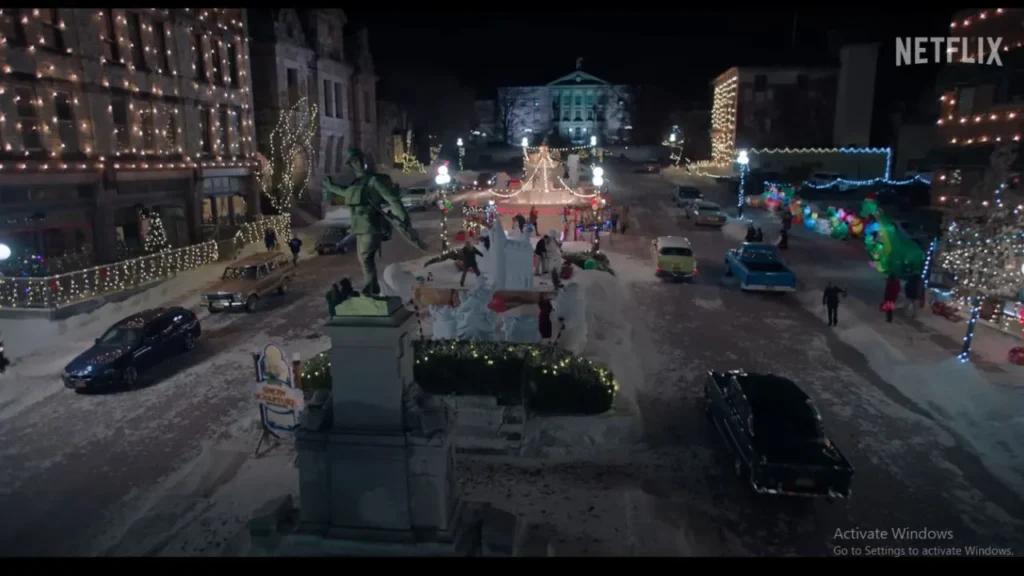 Hot Frosty Filming Locations, Fulford Fountain in Brockville, Brockville, Ontario, Canada Night view in the film