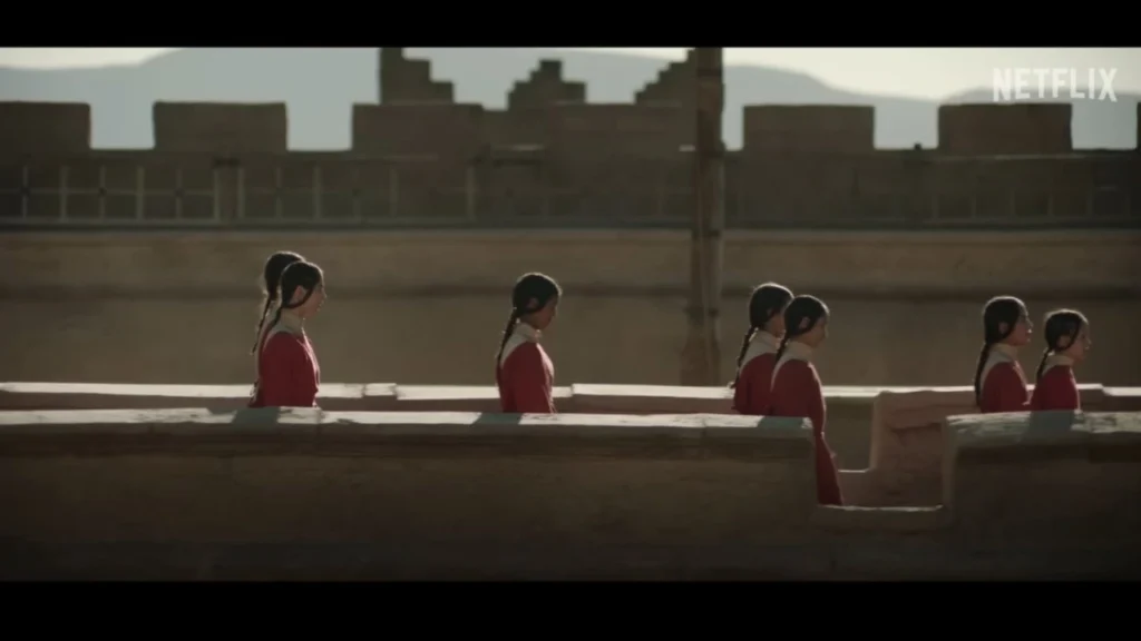 Mary Filming in The terrace of Taourirt Kasbah, Ouarzazate, Morocco