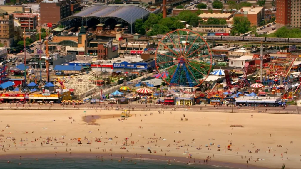 A Brooklyn Love Story Filming in Luna Park in Coney Island, New York City, New York, USA