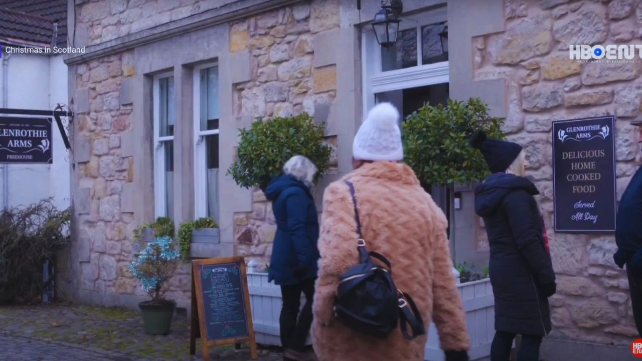 Christmas in Scotland Filming in Culross Stables Community Hub, Culross, Fife, Scotland, UK