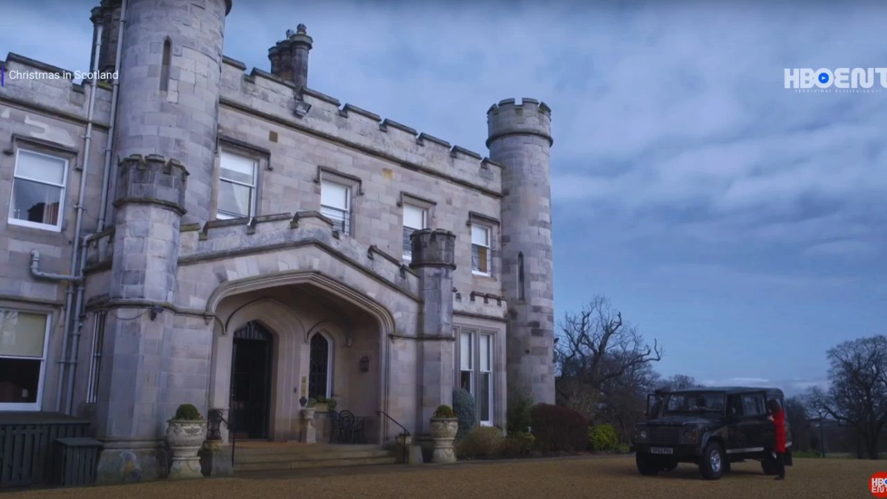 Christmas in Scotland Filming in Dundas Castle, South Queensferry, Dalmeny, West Lothian, Scotland, UK