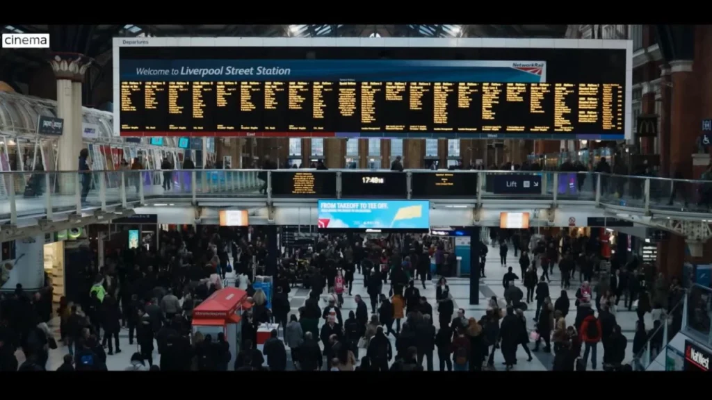 This Is Christmas Filming in Liverpool Street Station